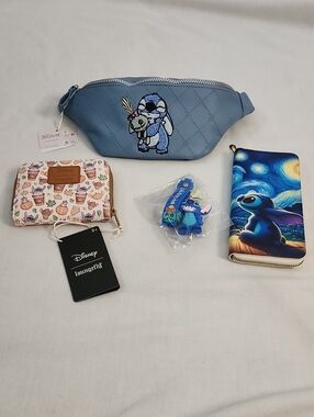 Disney  Stitch  Waist Bag, Wallets And Keychain Set